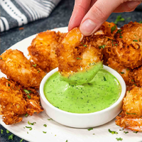 Chef Don's Catering | Tempura Fried Shrimp with Cilantro Hoisin Sauce